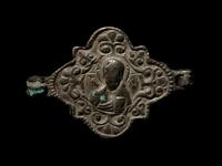 A Byzantine Silver Pendant Depicting Christ and The Virgin Mary