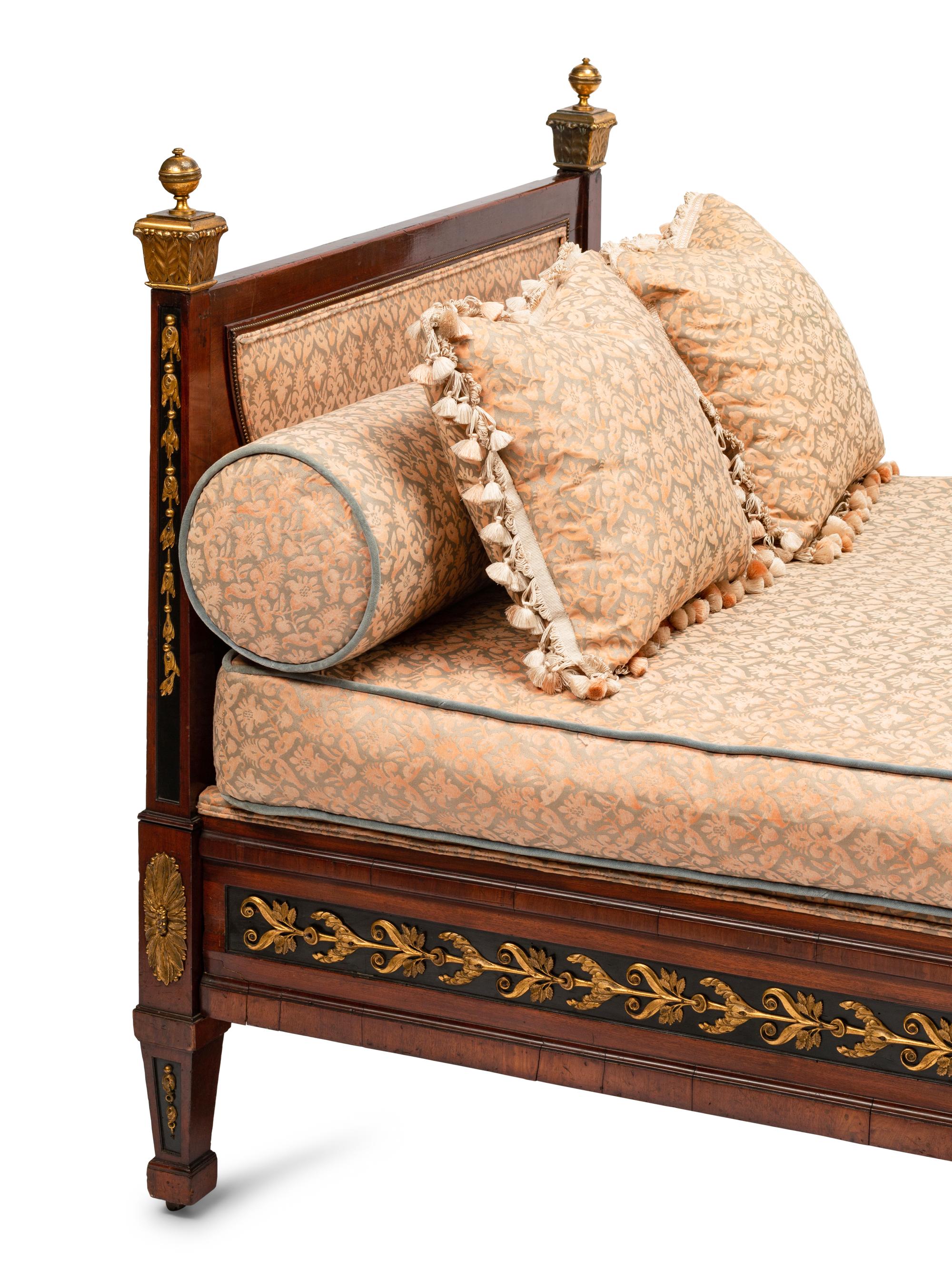 A Neoclassical Gilt Bronze Mounted Mahogany Daybed
