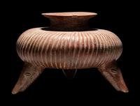 A Colima Gadrooned Vessel with Shark Feet