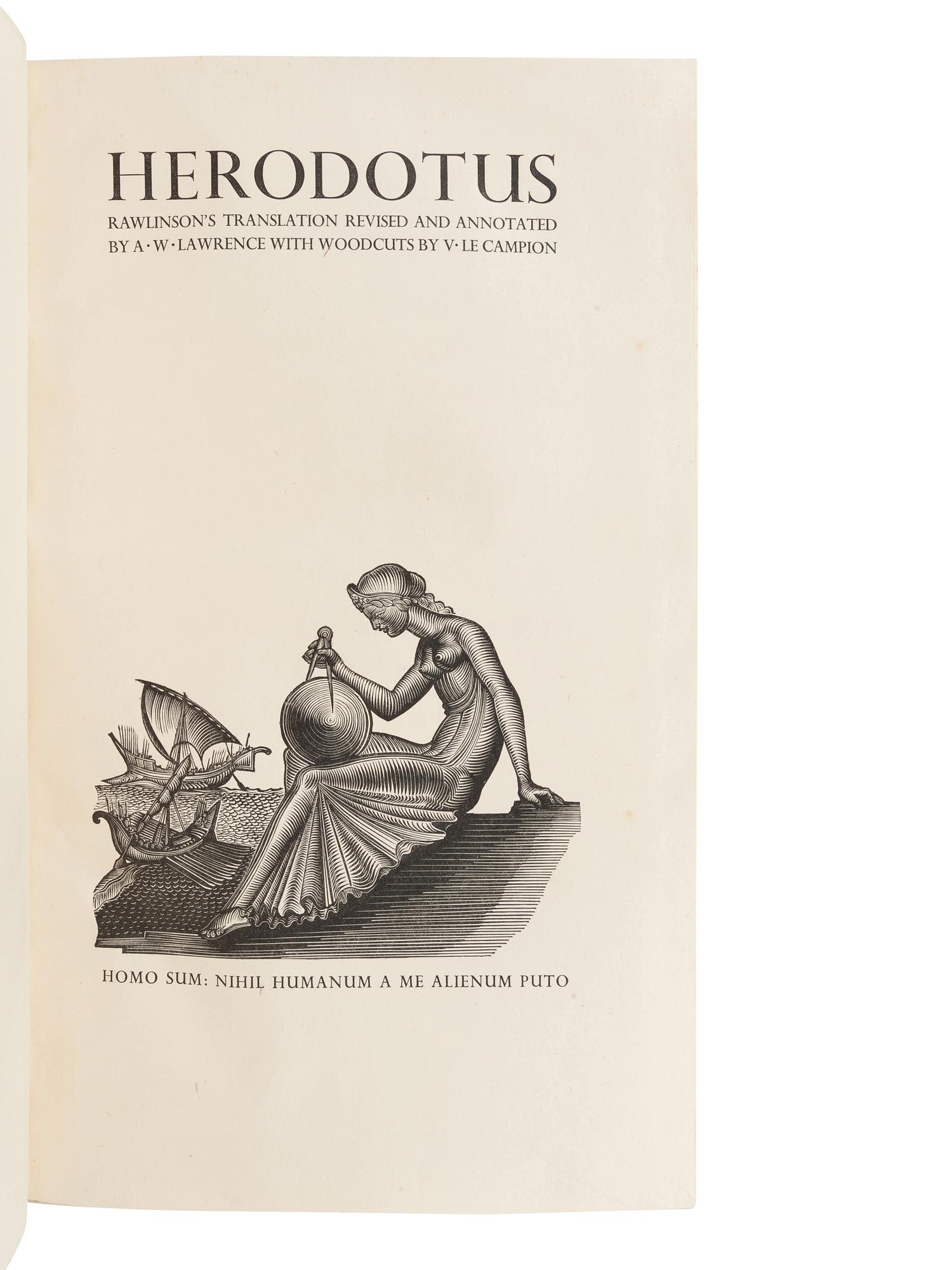 [NONESUCH PRESS]. HERODOTUS. The History . London: The Nonesuch Press, 1935.