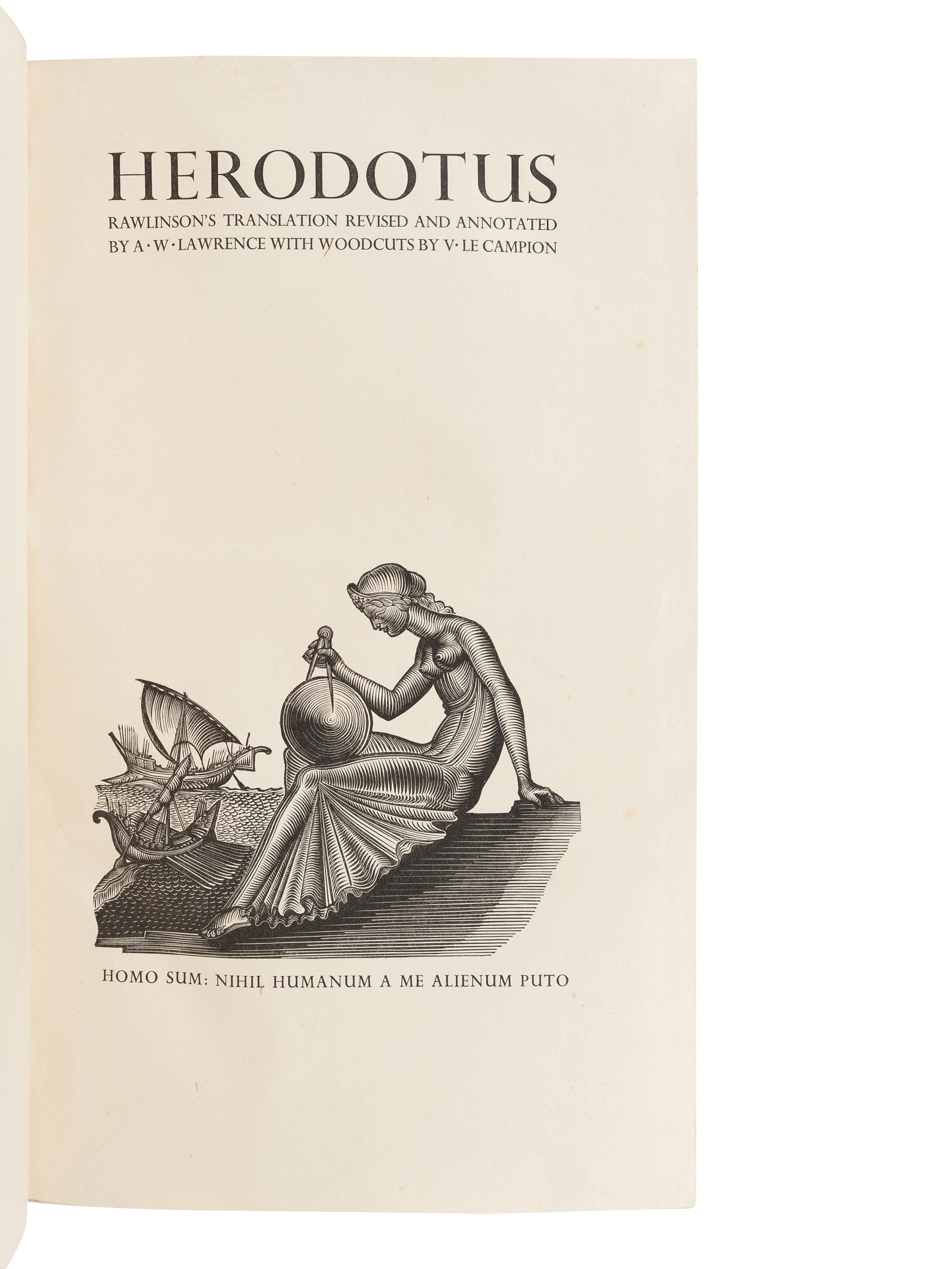 [NONESUCH PRESS]. HERODOTUS. The History . London: The Nonesuch Press, 1935.