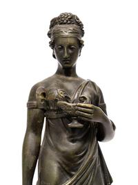 An Empire Patinated Bronze and Ormolu Figure of a Vestal Virgin