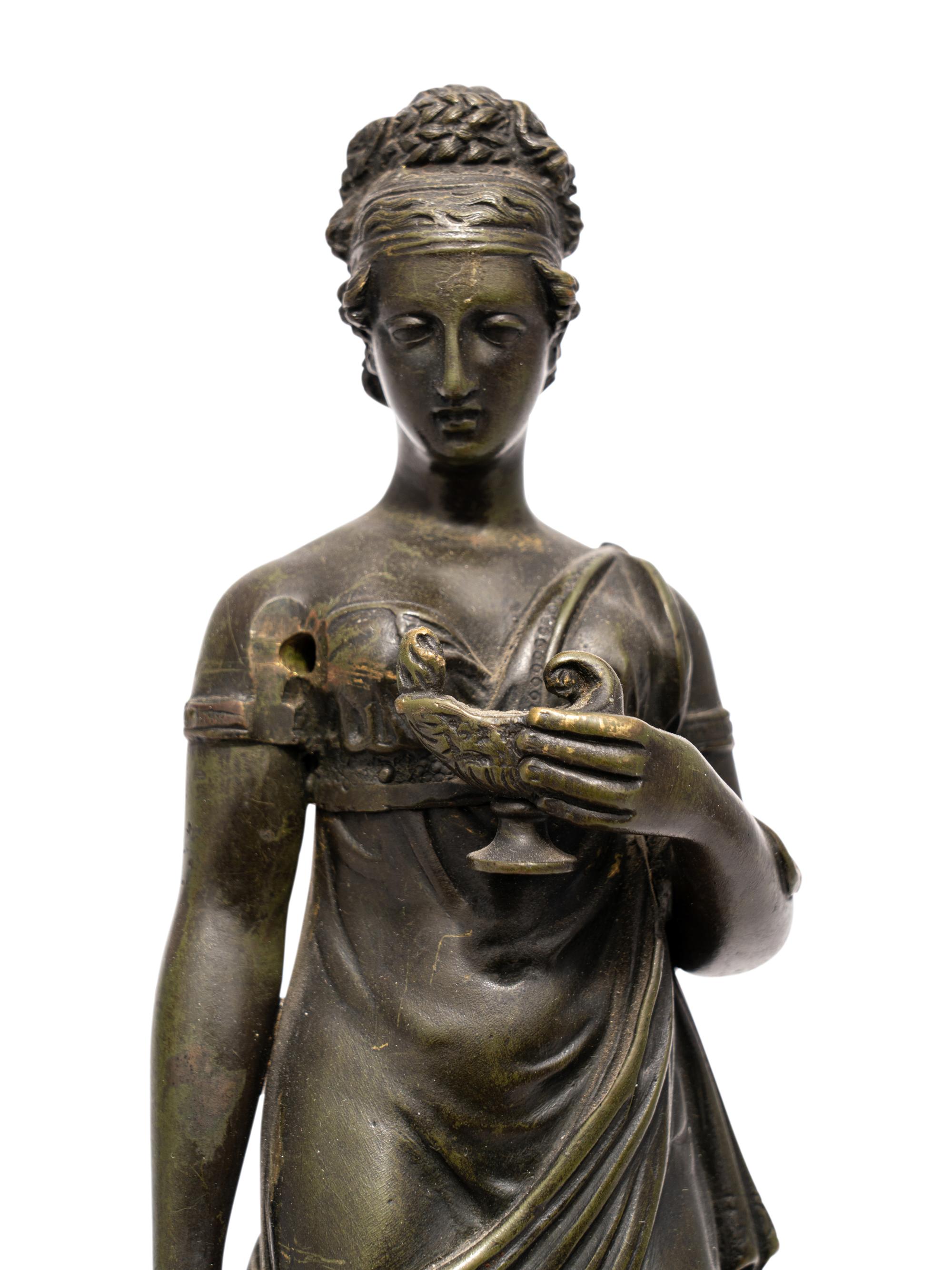 An Empire Patinated Bronze and Ormolu Figure of a Vestal Virgin