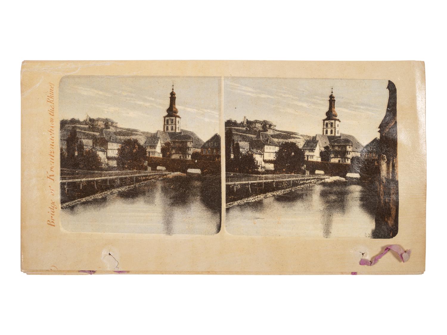 [EARLY PHOTOGRAPHY]. TURNER, A.A., photographer. The Voyage to Europe visiting twelve countries . New York: D. Appleton & Co., ca 1860s. A very rare group of 12 stereoviews housed in Motoscope viewer.