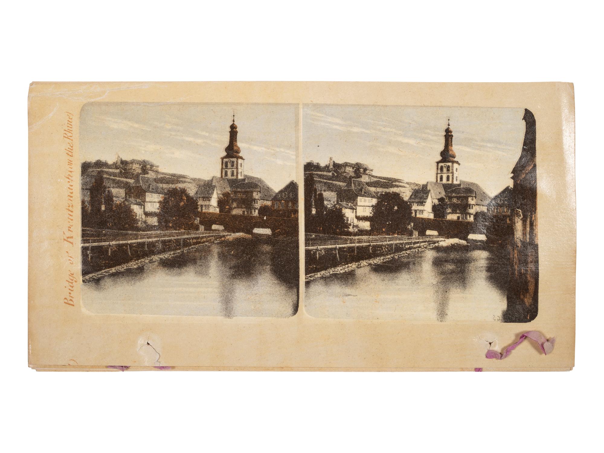 [EARLY PHOTOGRAPHY]. TURNER, A.A., photographer. The Voyage to Europe visiting twelve countries . New York: D. Appleton & Co., ca 1860s. A very rare group of 12 stereoviews housed in Motoscope viewer.