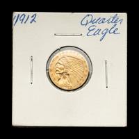 A 1912 Indian Head $2.50 Gold Coin