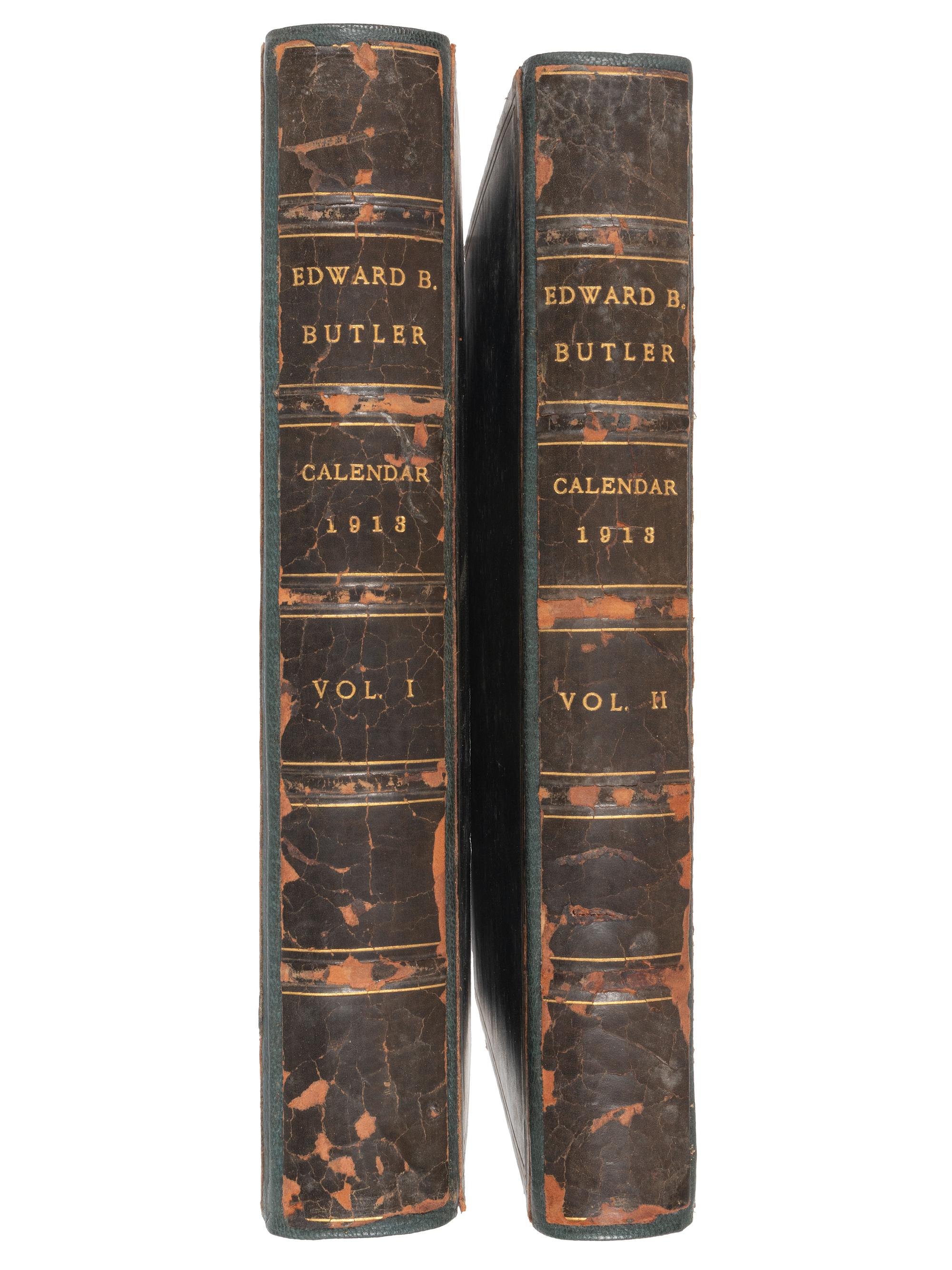 [AMERICANA]. Two albums identified to Edward Burgess Butler (1853-1928), businessman and artist, including tipped in photographs, letters, and autographs associated with Butler.