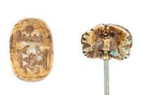 Two Egyptian Faience Scarabs