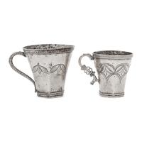 A Pair of South American Silver Child's Cups