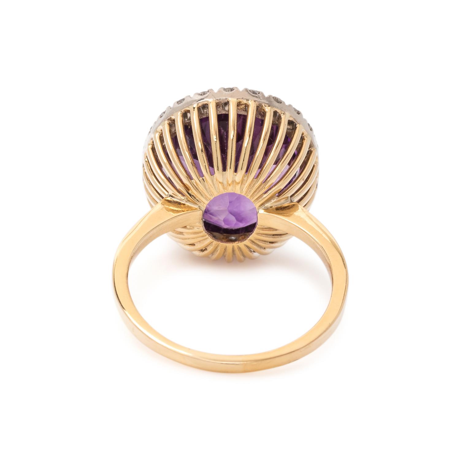 AMETHYST AND DIAMOND RING