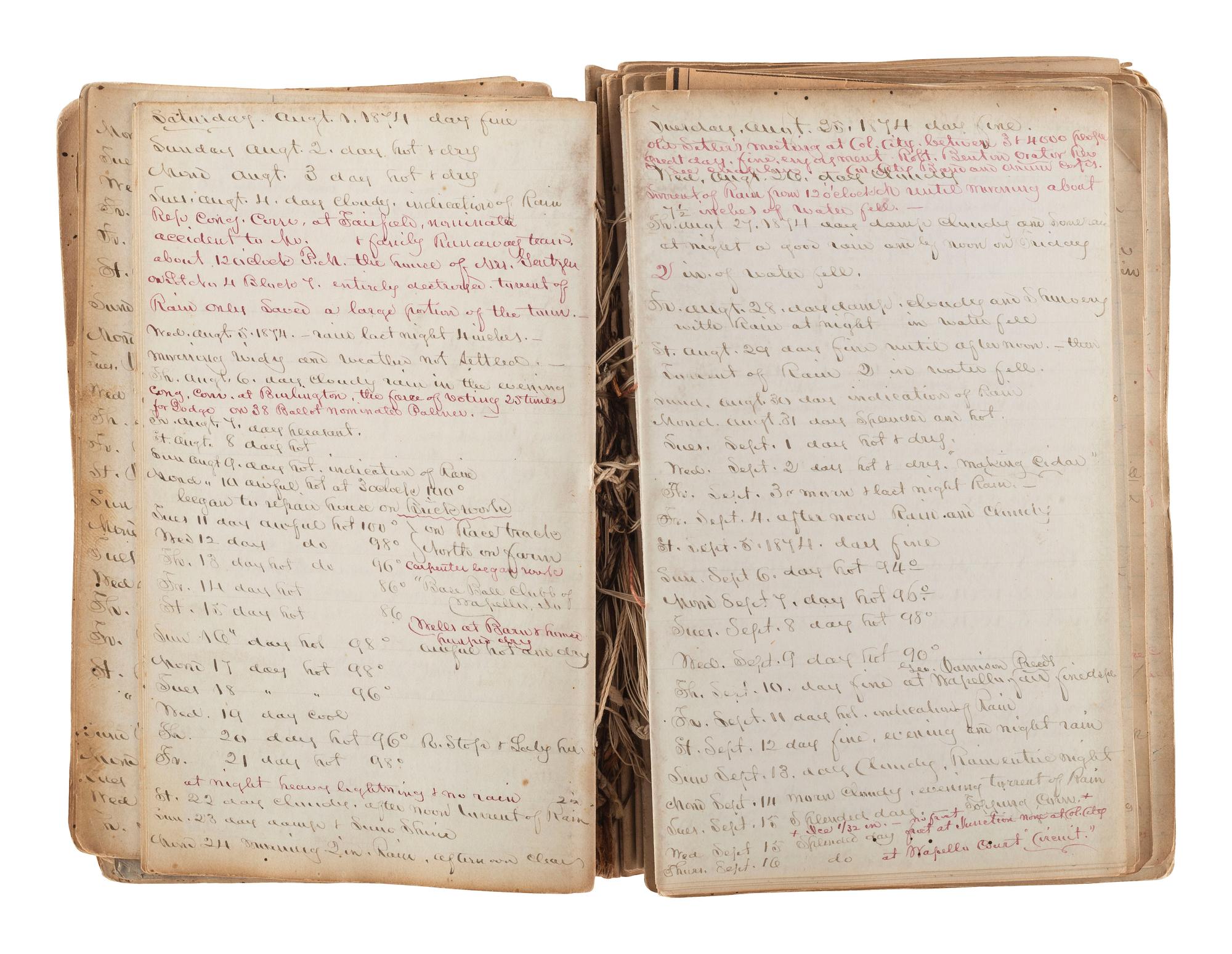 [WESTWARD EXPANSION]. A collection of 19th century diaries, journals, and letters highlighted by the Weldon family settlers' archive.