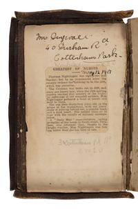[Nightingale, Florence (1820-1910]. Bible, in English. The Holy Bible Containing the Old and New Testaments . London: Joseph Frowd & Co., n.d. [ca 1870s].