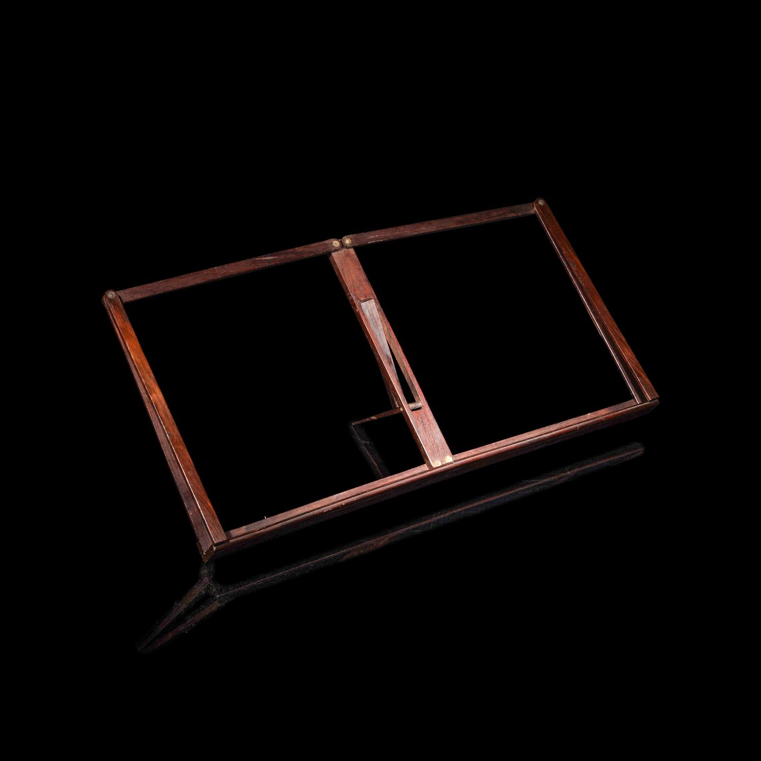 A Chinese Possibly Huanghuali Album Stand, Tiejia, 19th Century 清晚期 黃花梨帖架