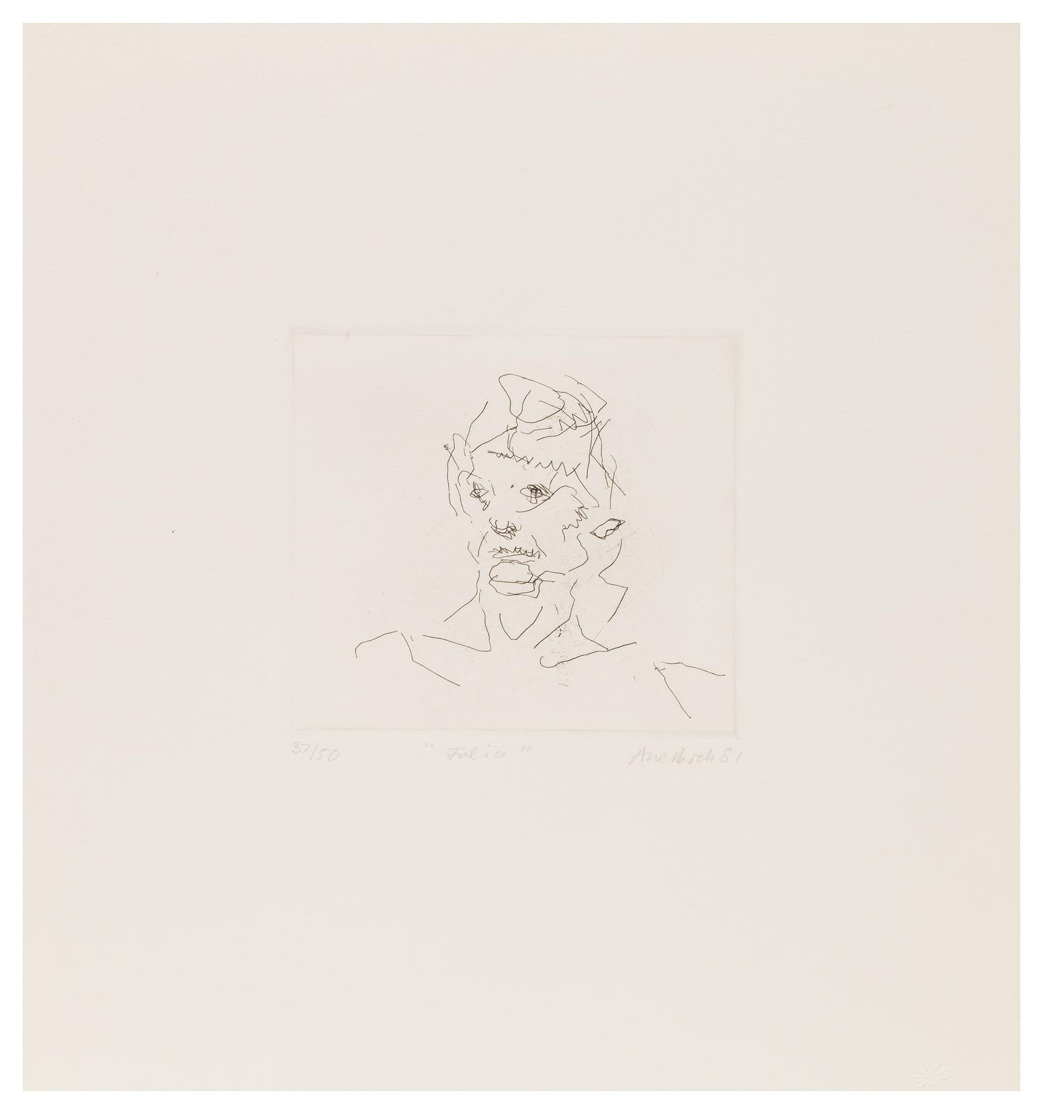 Frank Auerbach, (British, b. 1931), Julia (from Six Etchings of Heads), 1980