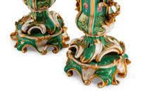 A Pair of Paris Porcelain Two-Handled Vases on Stands — 19TH CENTURY