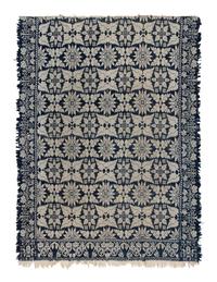 Two Cotton and Wool Jacquard Coverlets