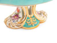 An English Porcelain Dessert Stand and Sauce Tureen