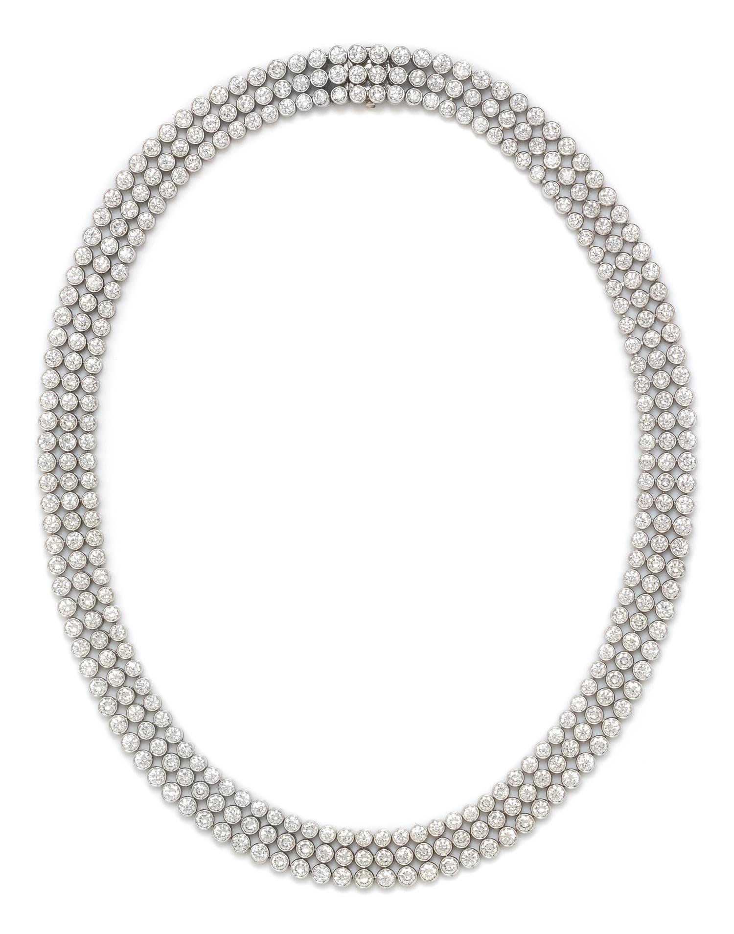 A Platinum and Diamond Necklace, Harry Winston, 92.80 dwts.