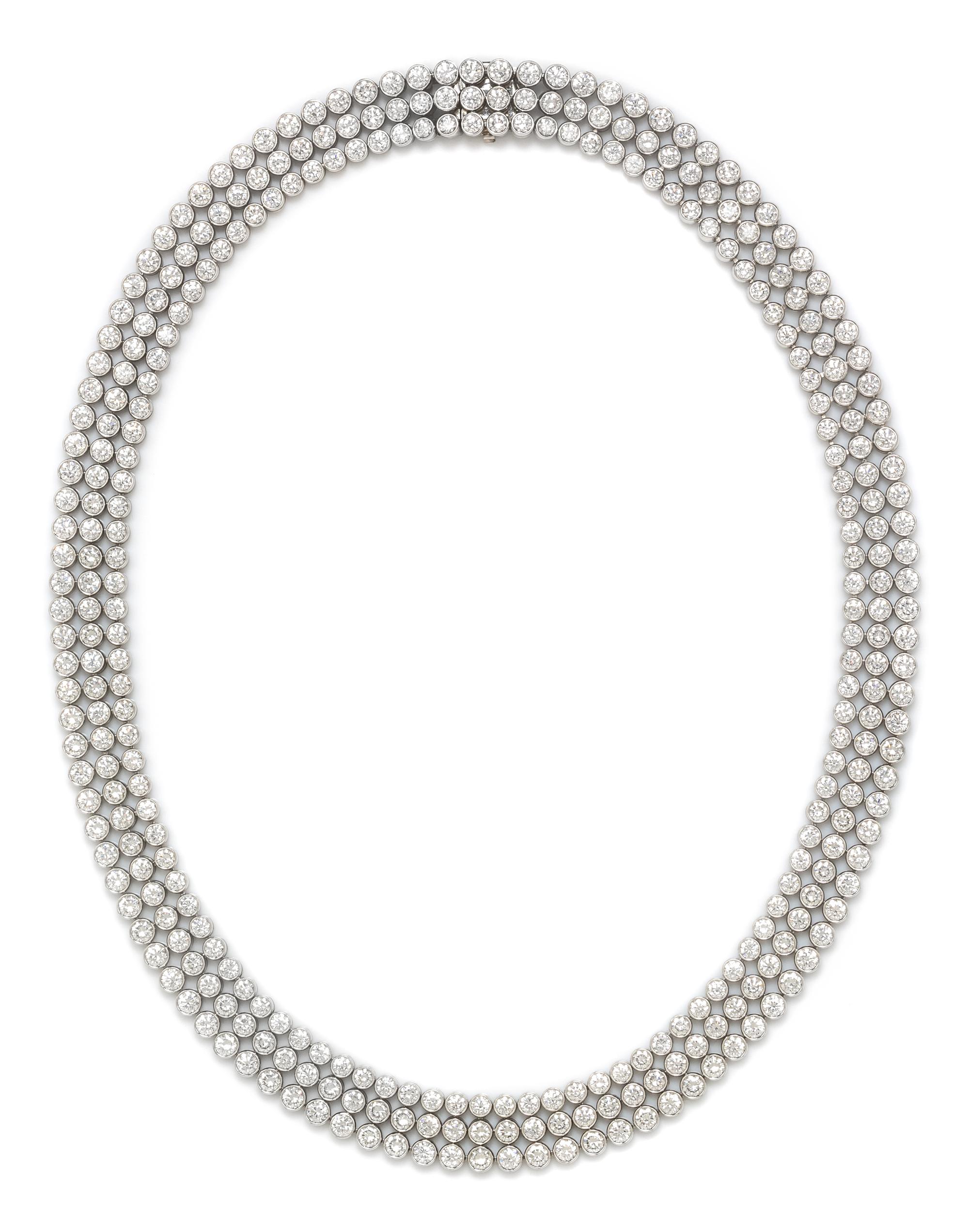 A Platinum and Diamond Necklace, Harry Winston, 92.80 dwts.