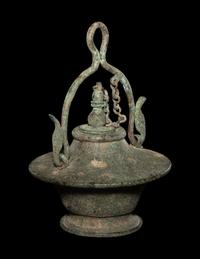 A Roman Bronze Lidded Aryballos