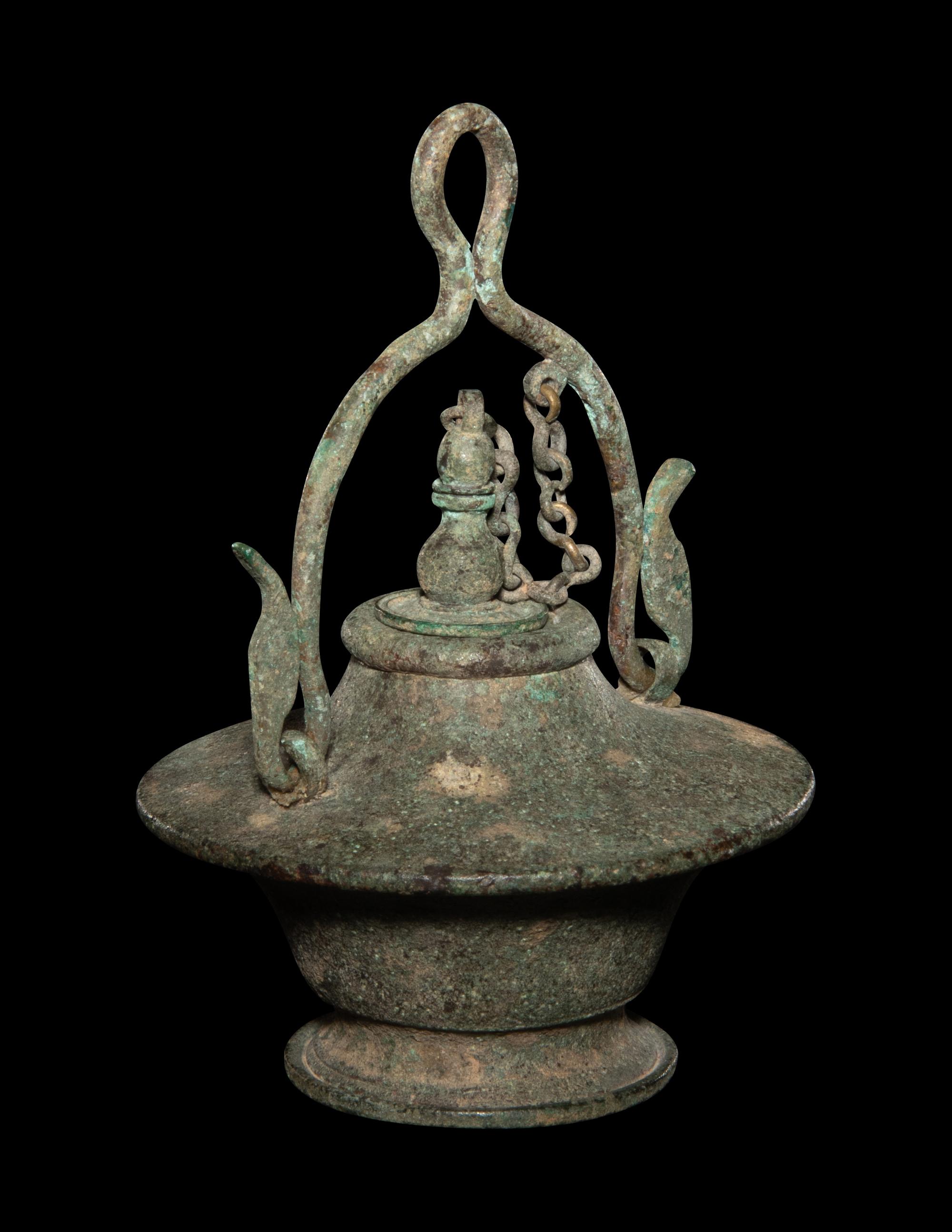 A Roman Bronze Lidded Aryballos