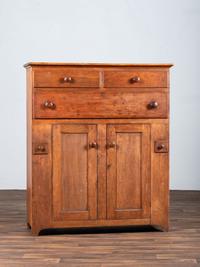 A Shaker Cherry and Pine Work Cabinet