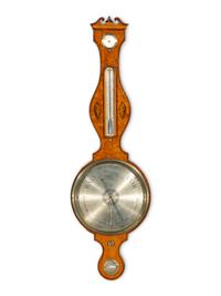 An English Satinwood Wheel Barometer