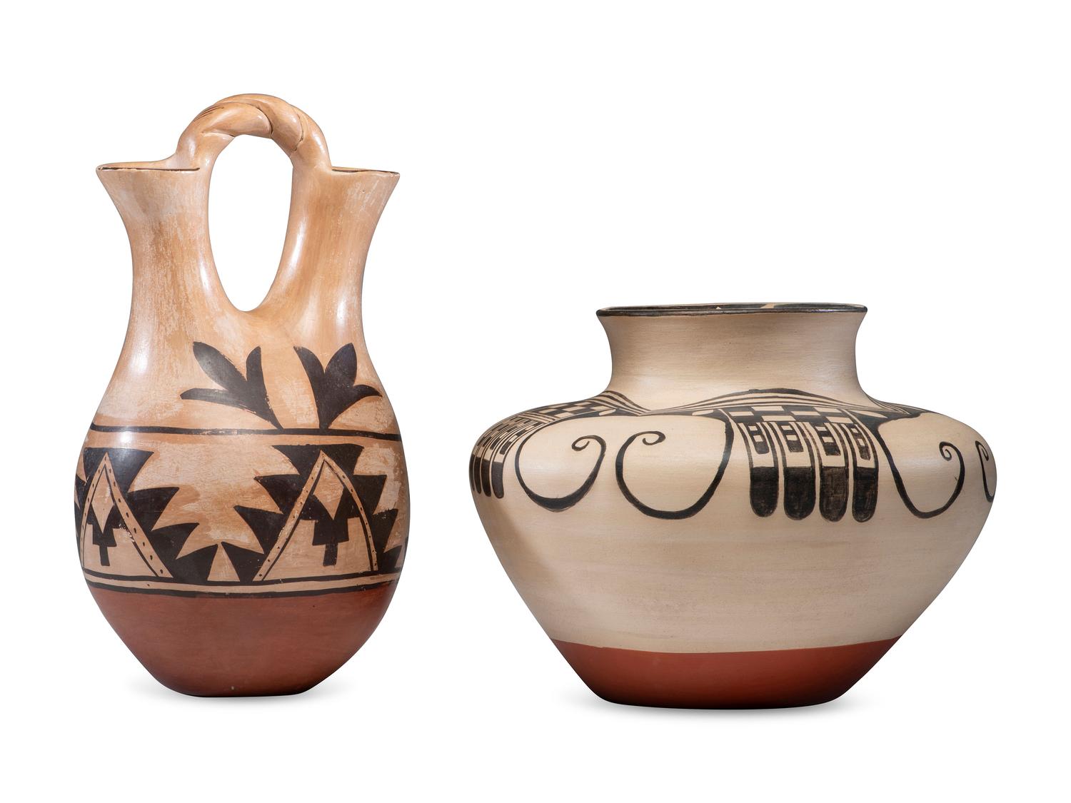 Substantial Kewa and Jemez Pottery Jars
