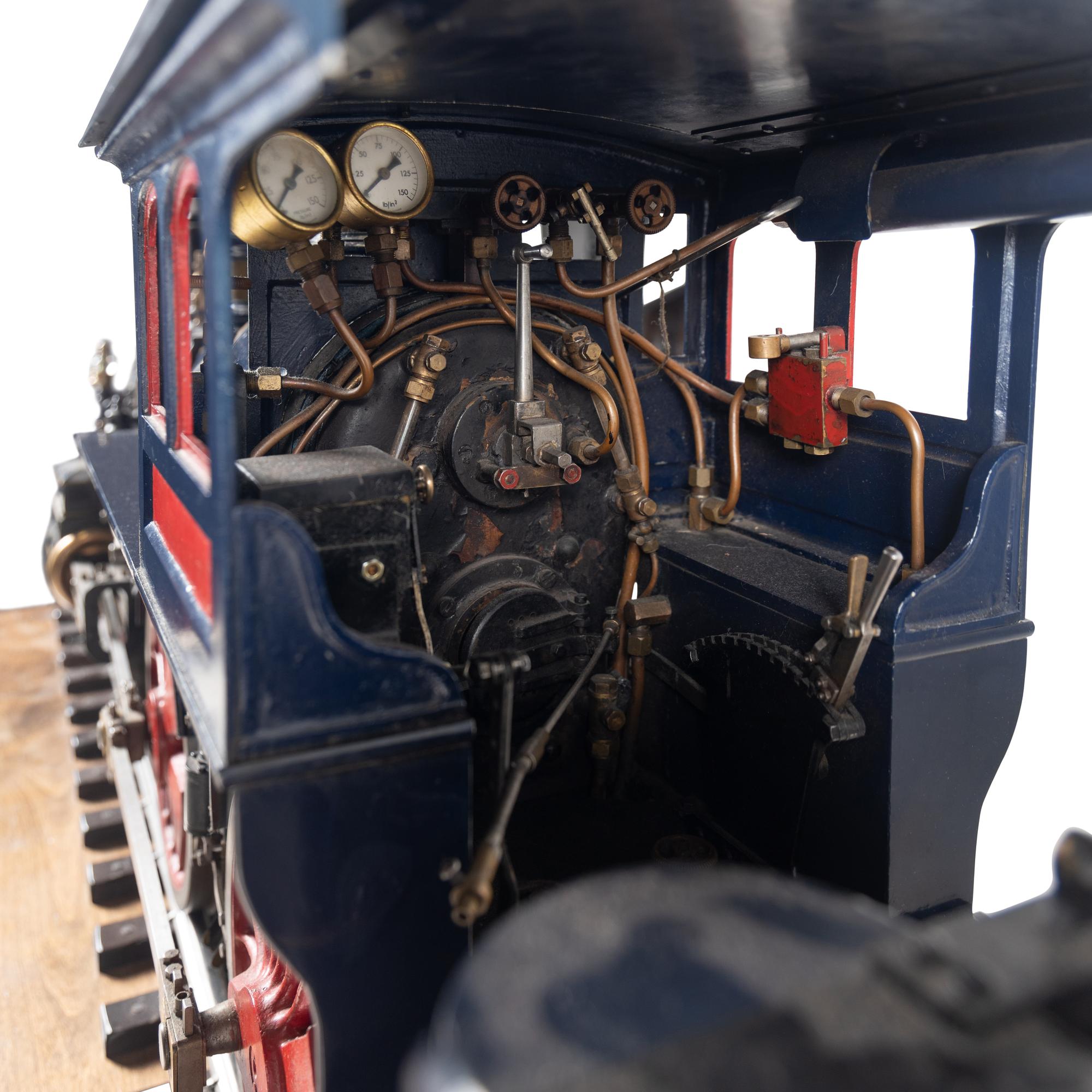 A 7 1/2-Inch Gauge Live-Steam Model Train of a New York Central and Hudson River Rail Road Engine and Tender with Stand