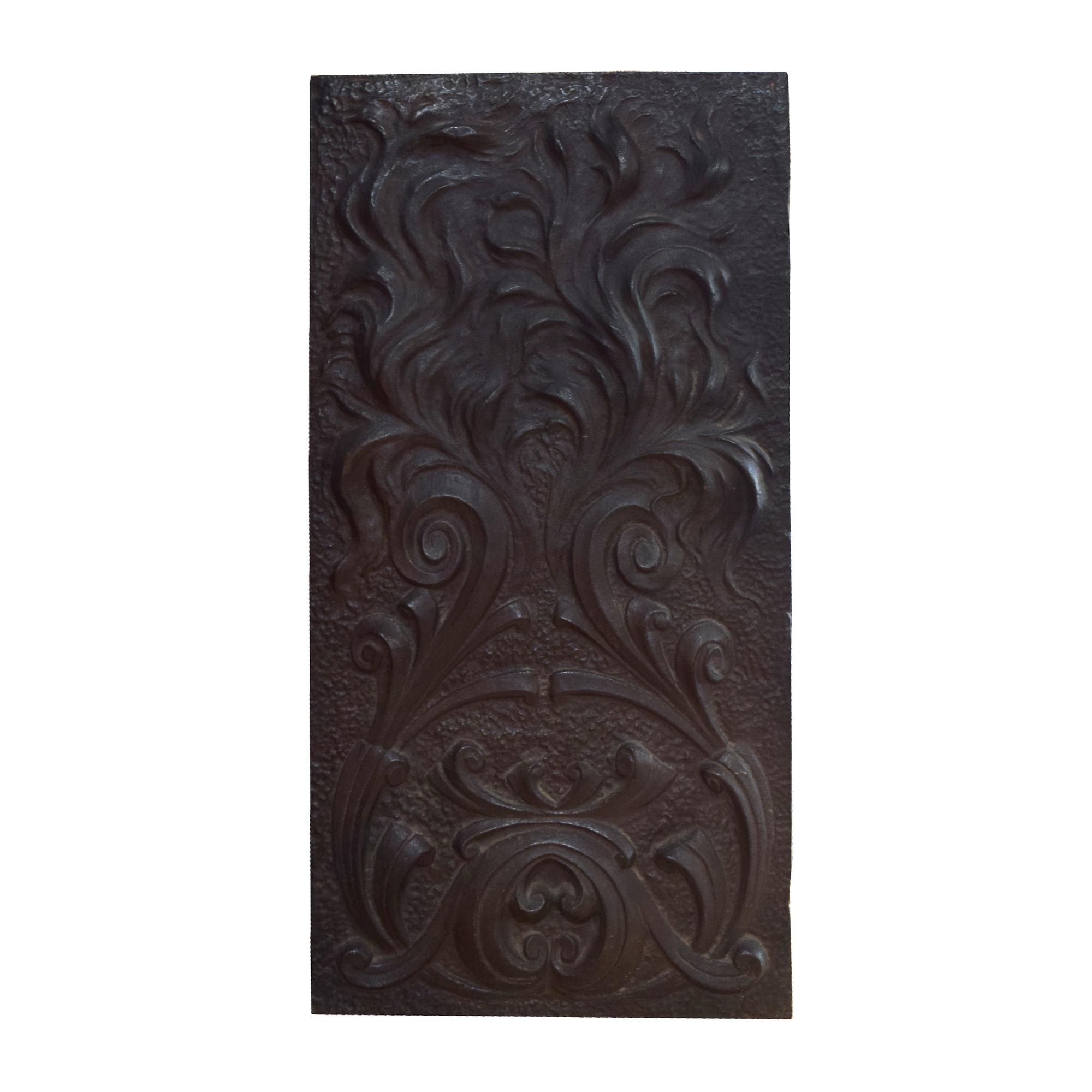A Cast Iron Fireback 14.5" W x .25" D x 29.5" H — United States, Circa 1880