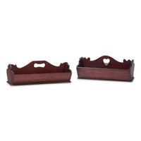 Two Carved Walnut and Cherry Cutlery Boxes