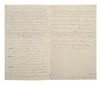 [LINCOLN, Abraham]. ALS from Springfield, IL, describing a Wide Awake procession. 8 June 1860.