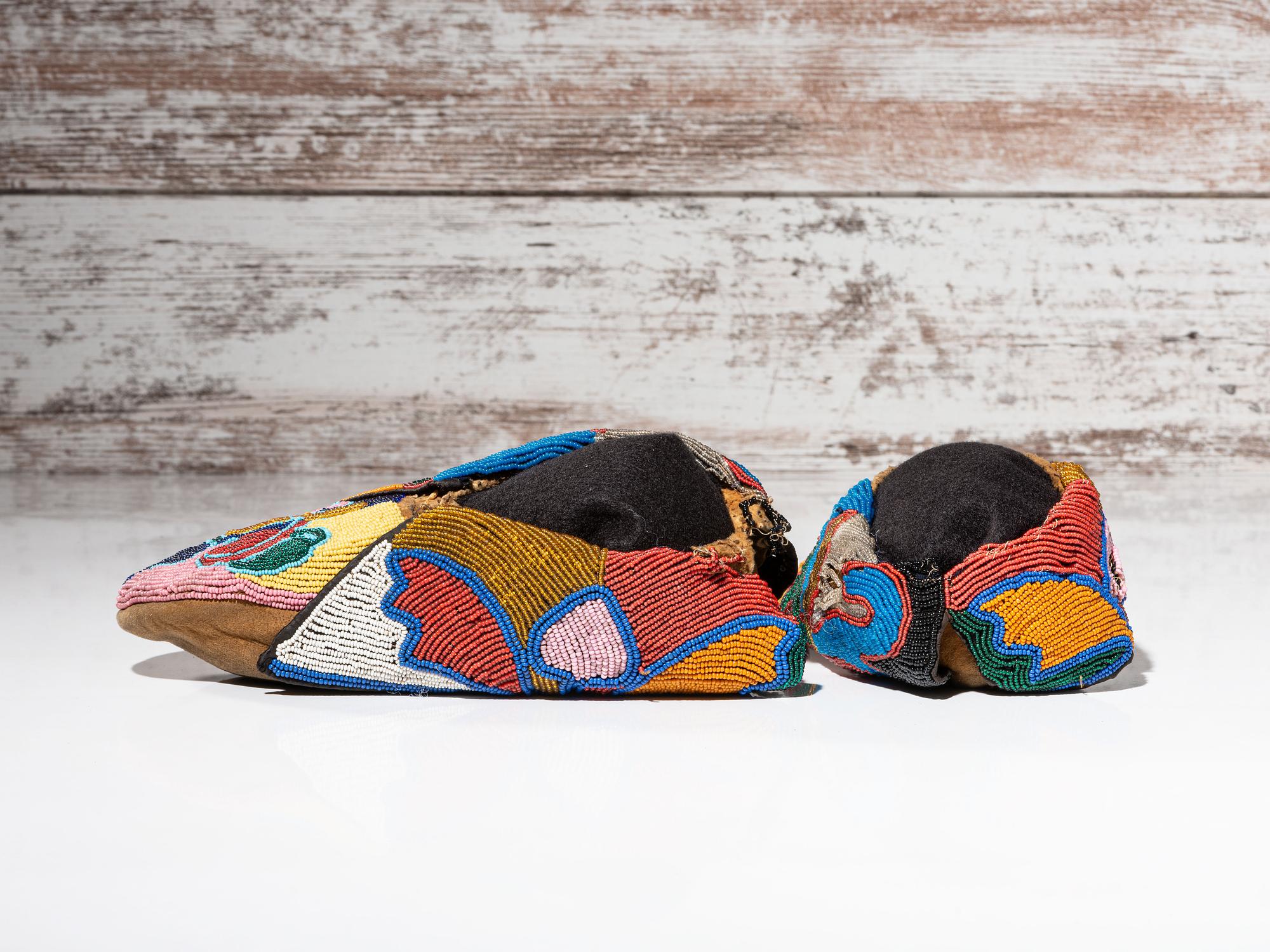 Prairie Beaded Hide Moccasins