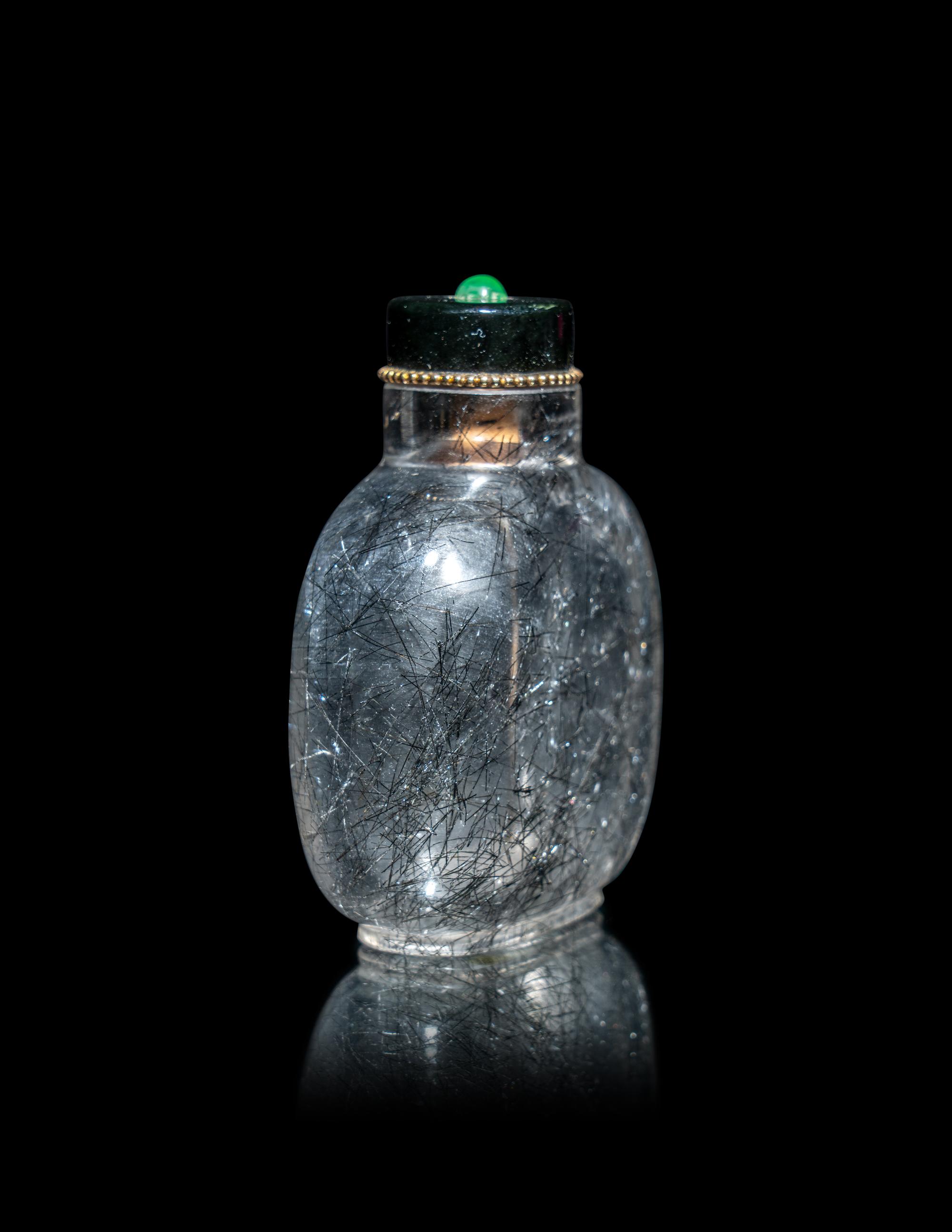A Chinese Hair-Crystal Snuff Bottle