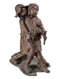 A Patinated Metal Figural Group