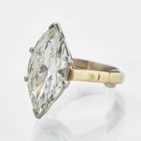 A Platinum and 18K Yellow Gold and Diamond Ring 4.58 Marquise Brilliant-Cut, GIA Certified