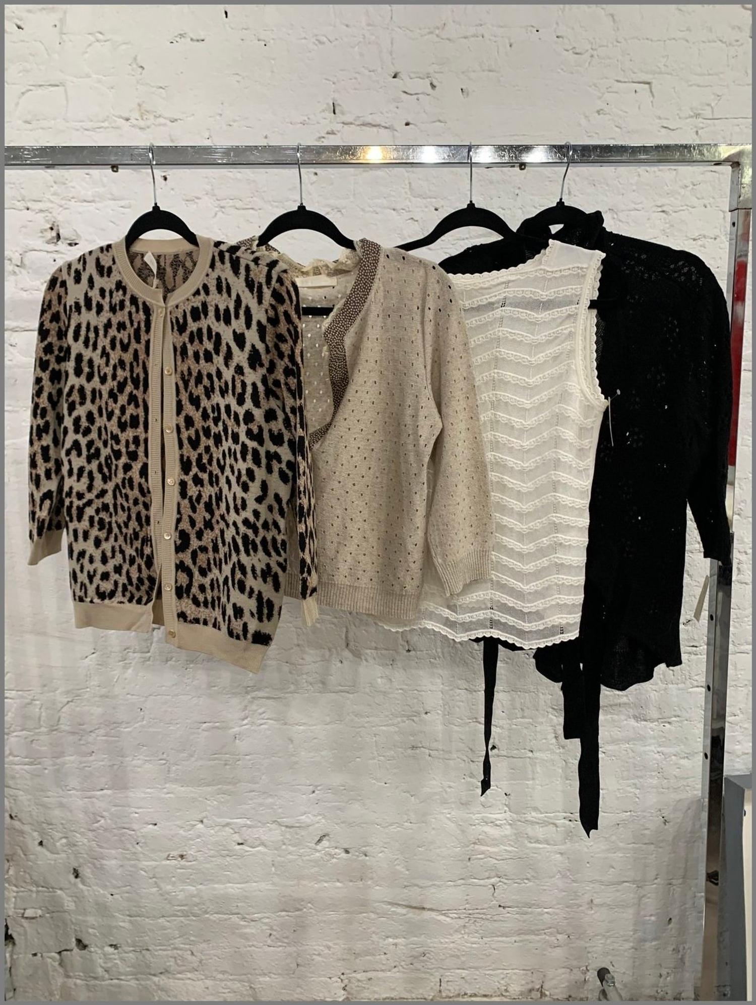 Four Valentino Knit Tops: One Cardigan, One Sweater, One Shell, One Tie Waist Cardigan, 2000s