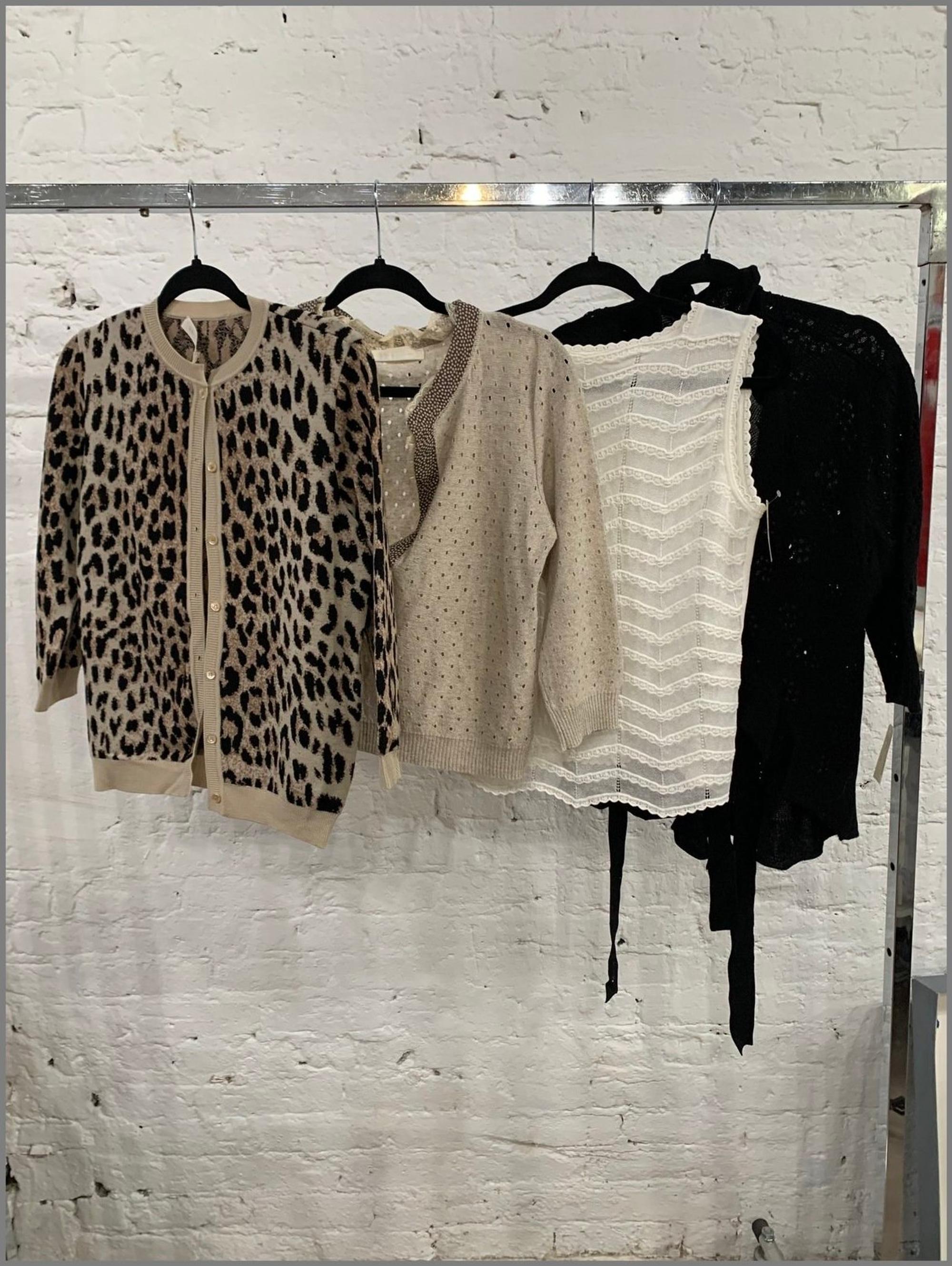 Four Valentino Knit Tops: One Cardigan, One Sweater, One Shell, One Tie Waist Cardigan, 2000s