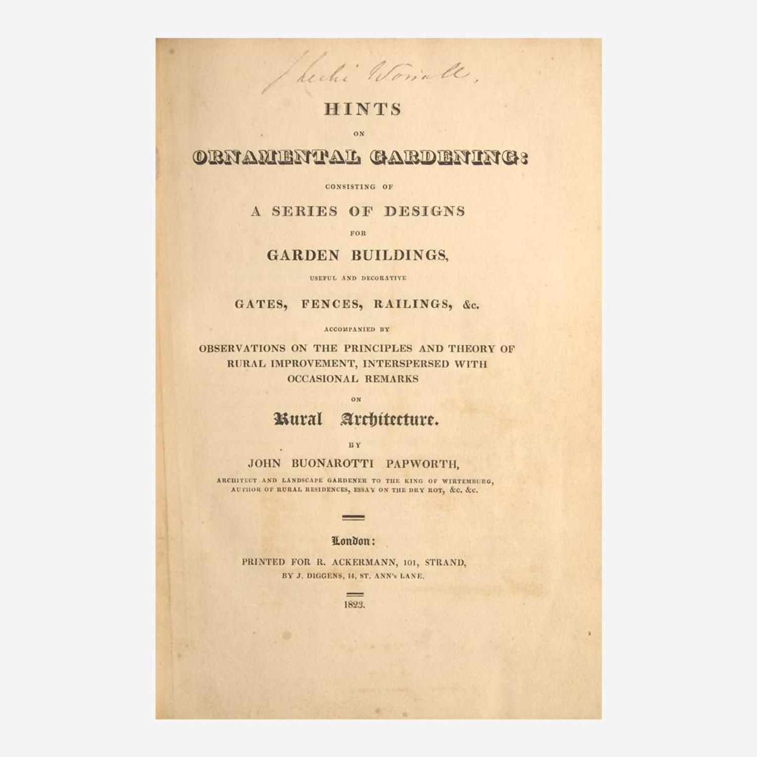 [Architecture] Papworth, John Buonarotti Group of 2 First Editions