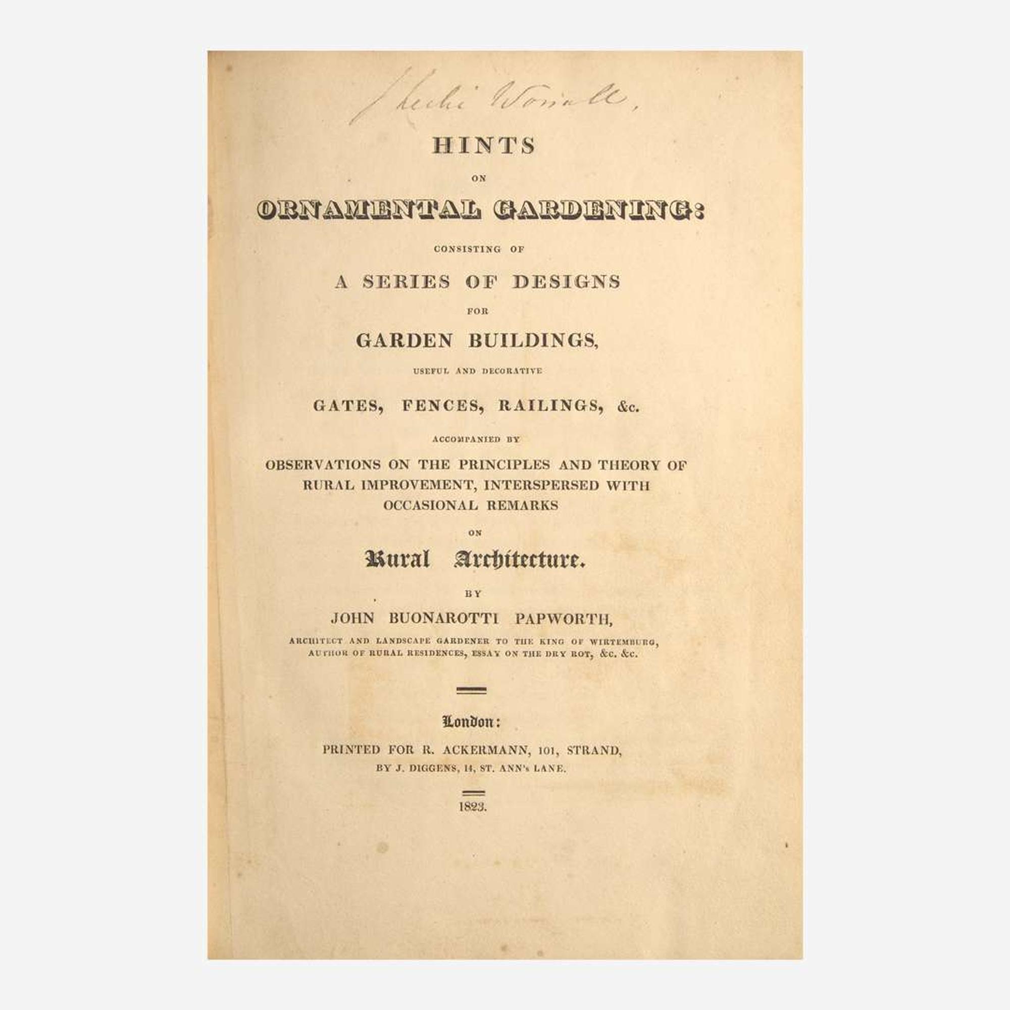 [Architecture] Papworth, John Buonarotti Group of 2 First Editions