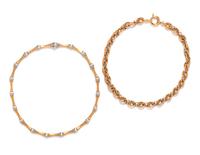 COLLECTION OF BICOLOR GOLD NECKLACES