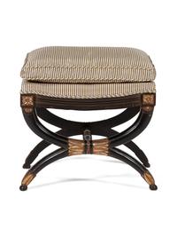 An Empire Style Ebonized and Parcel Gilt Cerule-Form Tabouret — 19TH CENTURY