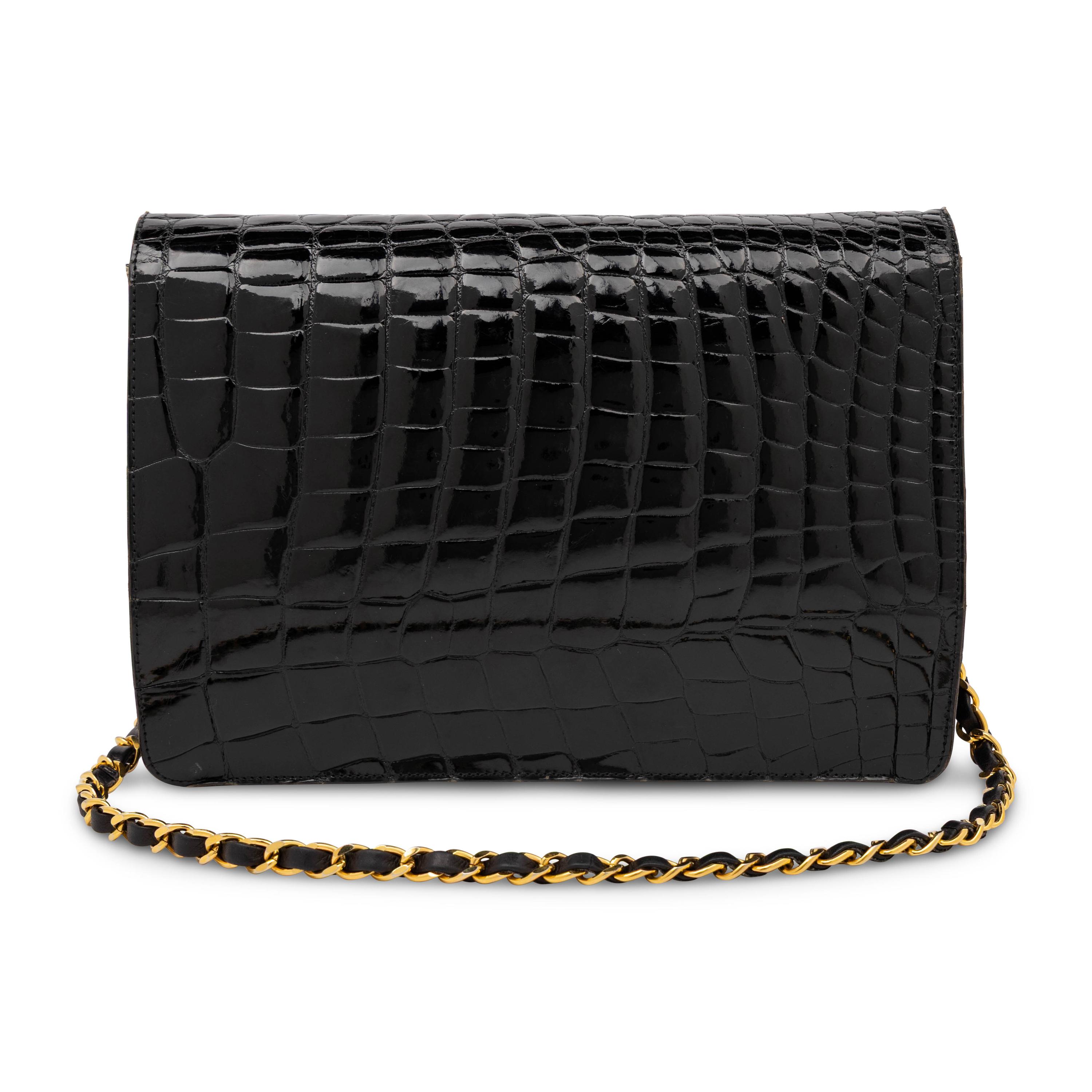 Chanel, Flap Bag in Black Crocodile
