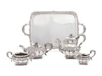 A George IV Silver Four-Piece Tea and Coffee Service