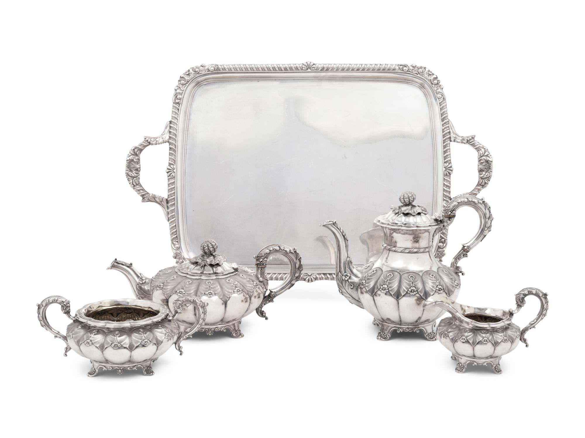 A George IV Silver Four-Piece Tea and Coffee Service