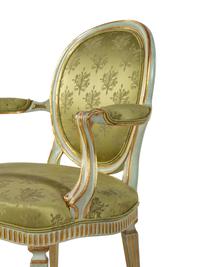 A Pair of Italian Painted and Parcel Gilt Armchairs