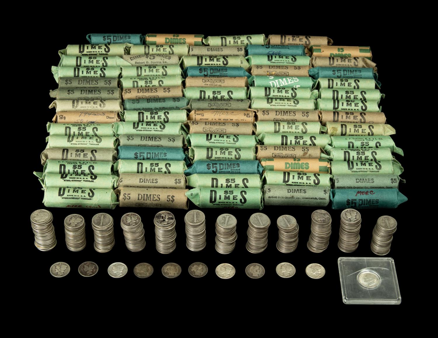 A Large Collection of Pre-1965 10c Coins