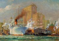 Freighter in Dock, New York