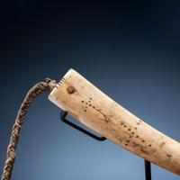 Kiowa Decorated Antler Quirt, with Buffalo Hide Wrist Strap