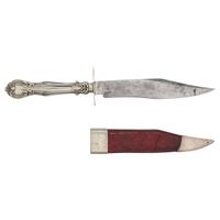 Cutlery Hilt "Californian Bowie" Etched Panel Knife by Edward Barnes